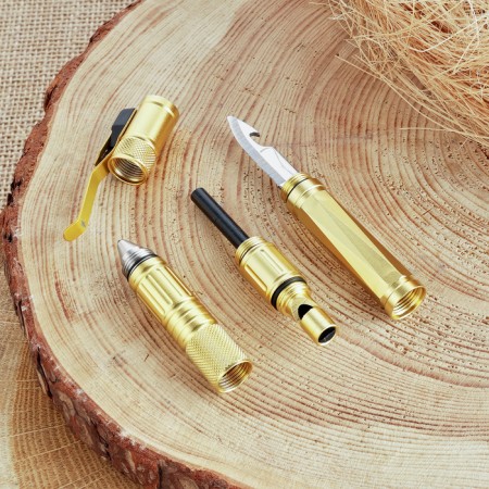 Hand-glass pen with whistle and knife 16cm-4