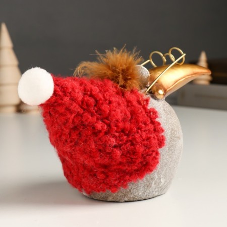 Polystone souvenir "Crow in glasses and a red cap with a bomb" Blostka 16x11x15 cm-2
