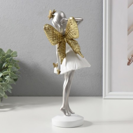 Polystone souvenir "Girlfriend in a white dress" gold 11.5x8.5x25 cm-2