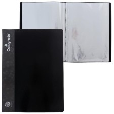 Folder with 40 A4 inserts, 500 μm, calligrata, pocket on the spine, black