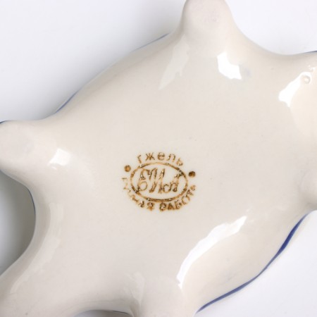 Gzhel box "Turtle", white-blue, ceramics,-6