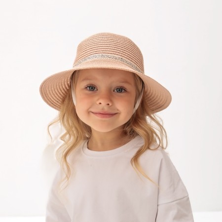 Hat for the girl Minaku "Bunny", pink color, rn 52