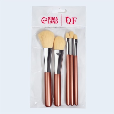A set of makeup brushes, 5 objects, pink color-5