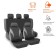 Covers for seats universal Airline RS-5K+, moisture-proof, set of 8 items, black-gray 9827