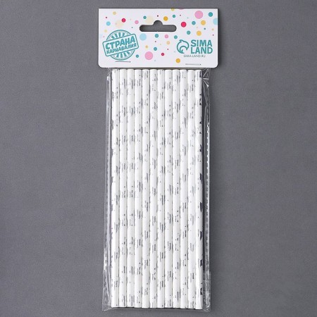 Tubes for the cocktail "Silver Stars", a set of 12 pcs.-3