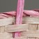 Wicker basket, d21 x 10/34 cm, pink, bamboo