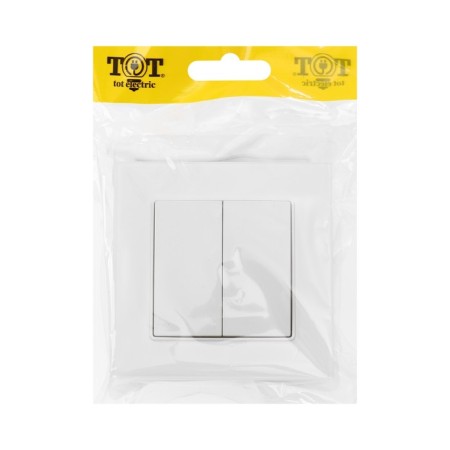 Tot Matte Glass switch, 10 a, 2 cl., Hidden, glass, white-4