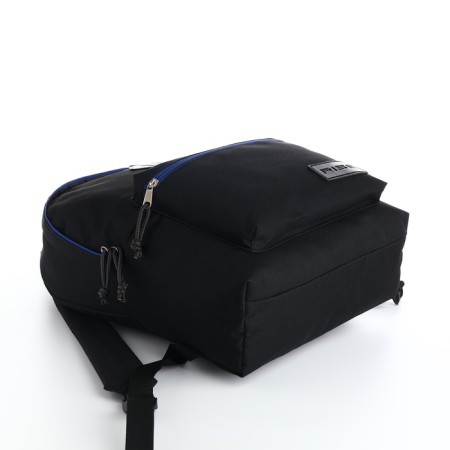 Youth backpack with lightning, rise, outer pocket, black/blue color-2