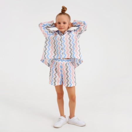 Рубашка для девочки MINAKU: Cotton Collection цвет белый, рост 122-5