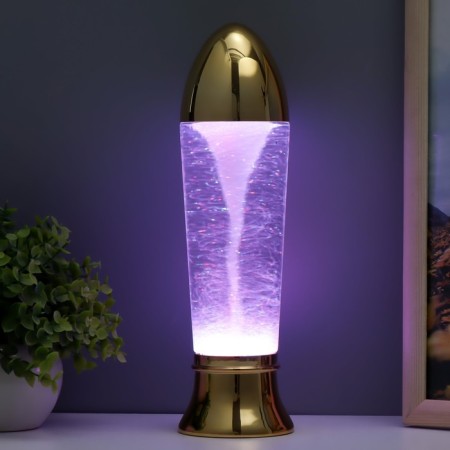 Lava-lamp "Whirlwind" LED from batteries 3haa USB gold 7x7x28cm-5