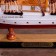 The ship souvenir "conductor", 3 masts, white side, black stand, white sails