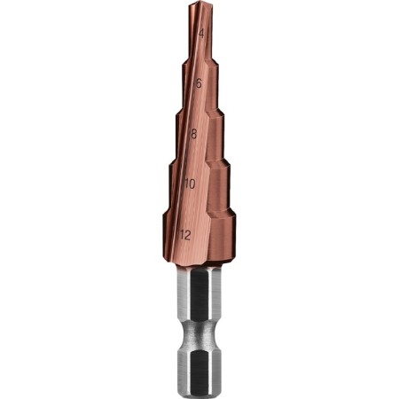 Drill step "bison" 29672-4-12-5_z01, 4-12 mm, 5 steps, hexagonal shank-1
