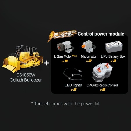 Radio -controlled designer "Construction bulldozer", 2826 parts, scale 1:17-19