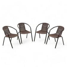 Set of garden furniture: 4 chairs 53 x 61 x 73 cm, frame 24 x 0.8 mm, up to 100 kg, brown