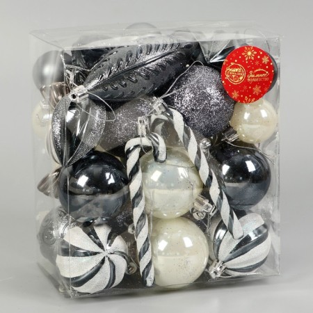 Set of jewelry plastic 40 pcs "Winter Joy" silver-white-1