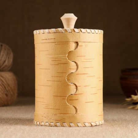 TUES "Patterned sugar", 10x10x14 cm, birch bark-1
