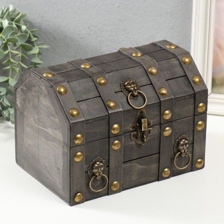 Casket chest "Leo. With rivets" Steel 16x15.5x22 cm