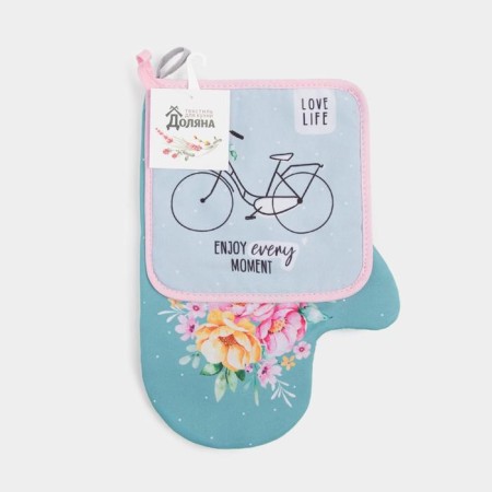 Kit kitchen "flower mood" mittens-output 20x28cm, severity 17x17cm, 35% m/l, 65%-5