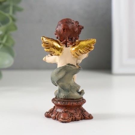Polystone souvenir "Angel on a column with hearts/flowers" mix 8.5x4x3.3 cm-3