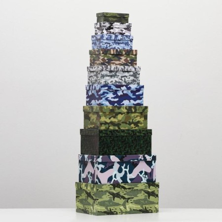 A set of boxes 10 in 1 Militari 2, 30.5 x 20 x 13 - 12 x 6.5 x 4 cm-2