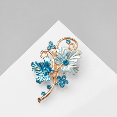 Brooch "Flowers" forget -me -nots, blue color in gold