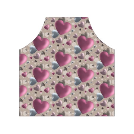 Apron of a kitchen with a photo print "Volumetric hearts", adjustable, size OS-2