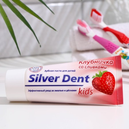 Paste toothpaste for children Silver dent, strawberry with cream, 75 g