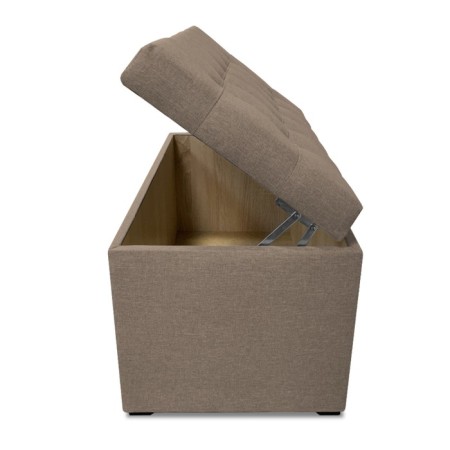 Puff with a lid and weighting, 800 × 400 × 420 mm, Velur Dream, Sand color-5