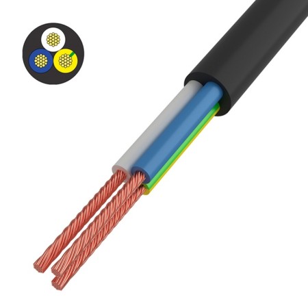 Bay wire connecting PVS 3x0.75 mm², black, length 20 meters, GOST 7399-97 Rexant