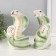 Souvenir Ceramics "Cobra with coins" light green with gold set 2 pcs 9x12.2x15.5 cm