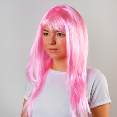 Carnival wig "beauty", light pink color-1