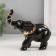 Souvenir Ceramics "Black African Elephant with a chain on the trunk" Gold/Rhin
