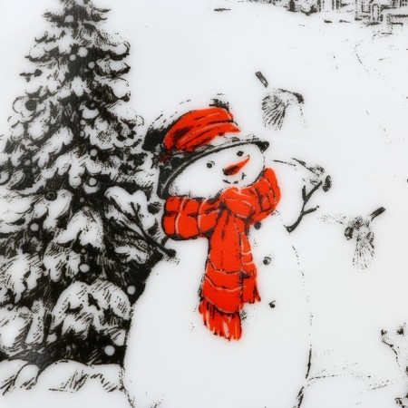 New Year. Ceramic “Snowman” plate, 19 cm-2