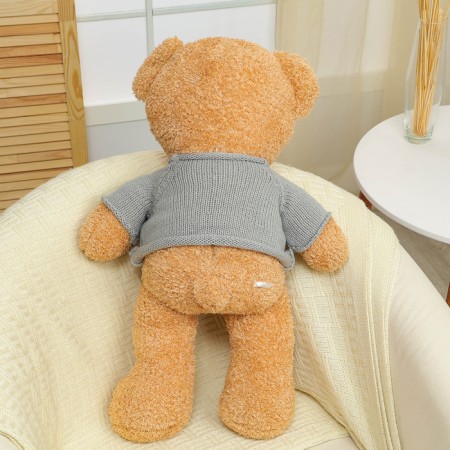 Soft toy "Bear", in a knitted sweater, 75 cm, color gray color-2