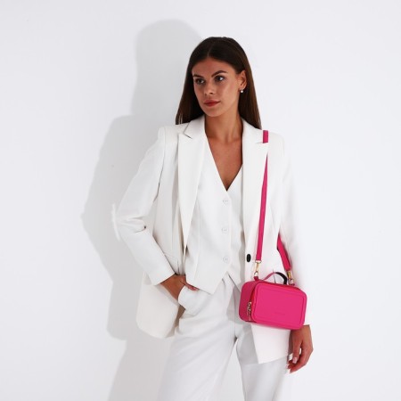 Bag Cross-Bodi with a zipper, pink color-9