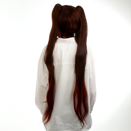 Carnival wig "anime" brown color with tails-4