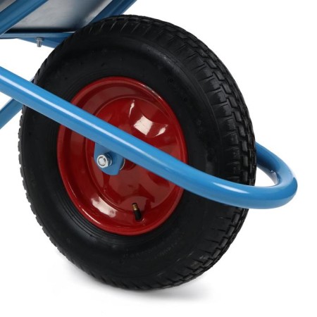 Construction wheelbarrow, single -wheeled: cargo/p 180 kg, volume of 100 l, blue pens-3