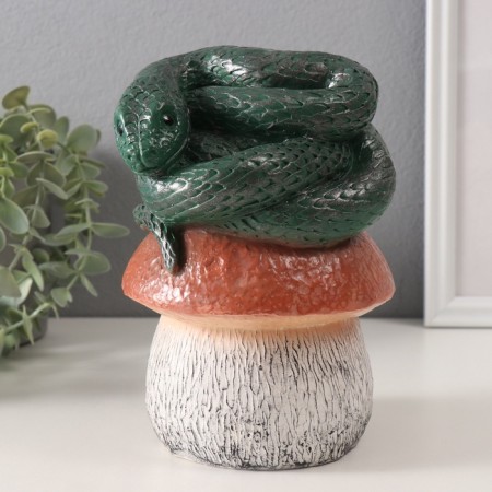 New Year's figure "Snake on the mushroom" 11 x11 x 18 cm.-1