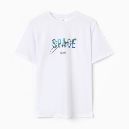 Male T -shirt "Space", white color, size 50