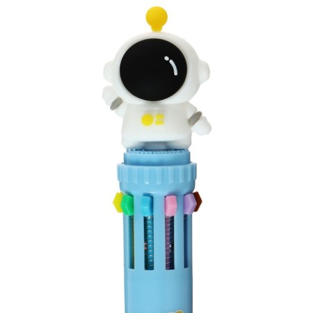 Automatic ballpoint handle 10 color, rod 0.7 mm, "astronaut", mix-3