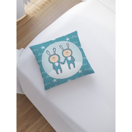Decorative pillowcase "New Year's Brother-Brothers", on a zipper, size 45x45 cm-1
