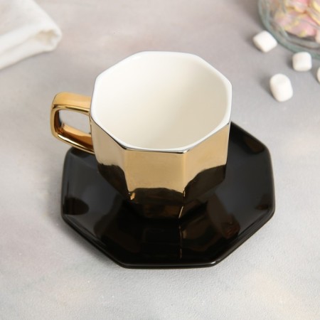 Tea couple Gold, mug 200 ml, saucer 13 cm-1