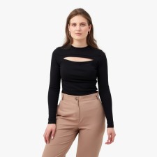 Women's longliva Minaku: Basic Line Black Color, Rr. 48