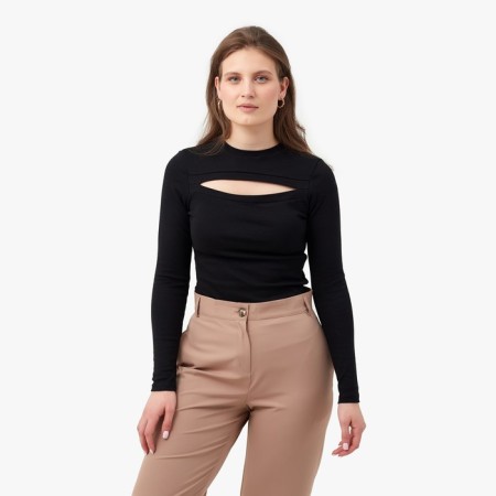 Women's longliva Minaku: Basic Line Black Color, Rr. 48