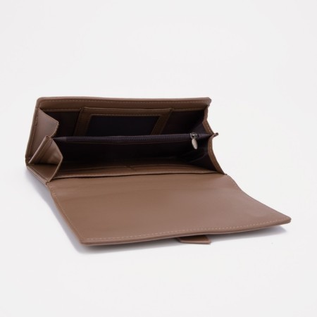 Women's wallet on magnets, beige color-2