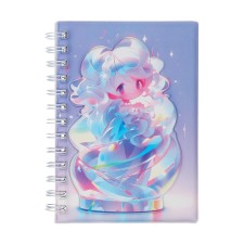 Notebook Gift Book on the comb 80l, line, color block, cover. 3D anime (17.7x13.7cm) 10539