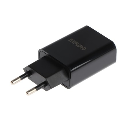 EXPLOYD EX-Z-1424, 2 USB, 2.4 A, Type-C cable, 1 m, black-4
