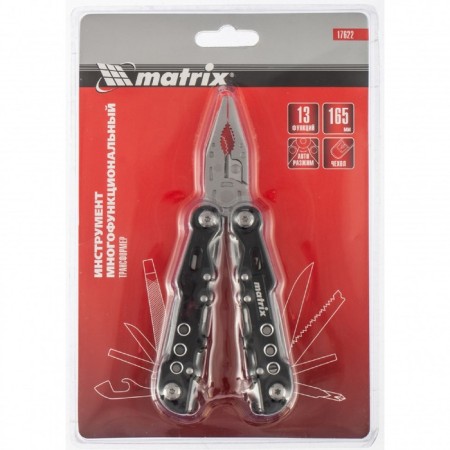 Matrix 17622 multifunctional tools, 13 functions, auto -brigade, transformer, 165 mm-3