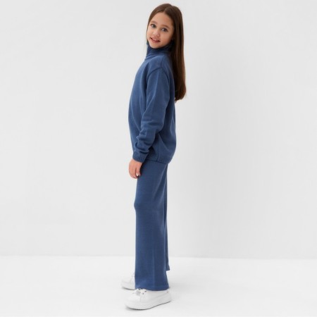 Knitted children's suit (sweater and trousers) minku, blue color, height 128 cm-2