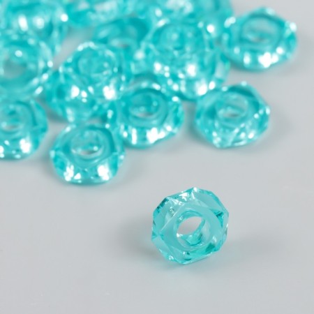 Beads for creativity Plastic "Gaika" set of 20 pcs turquoise 1.3x1.3x0.5 cm-1